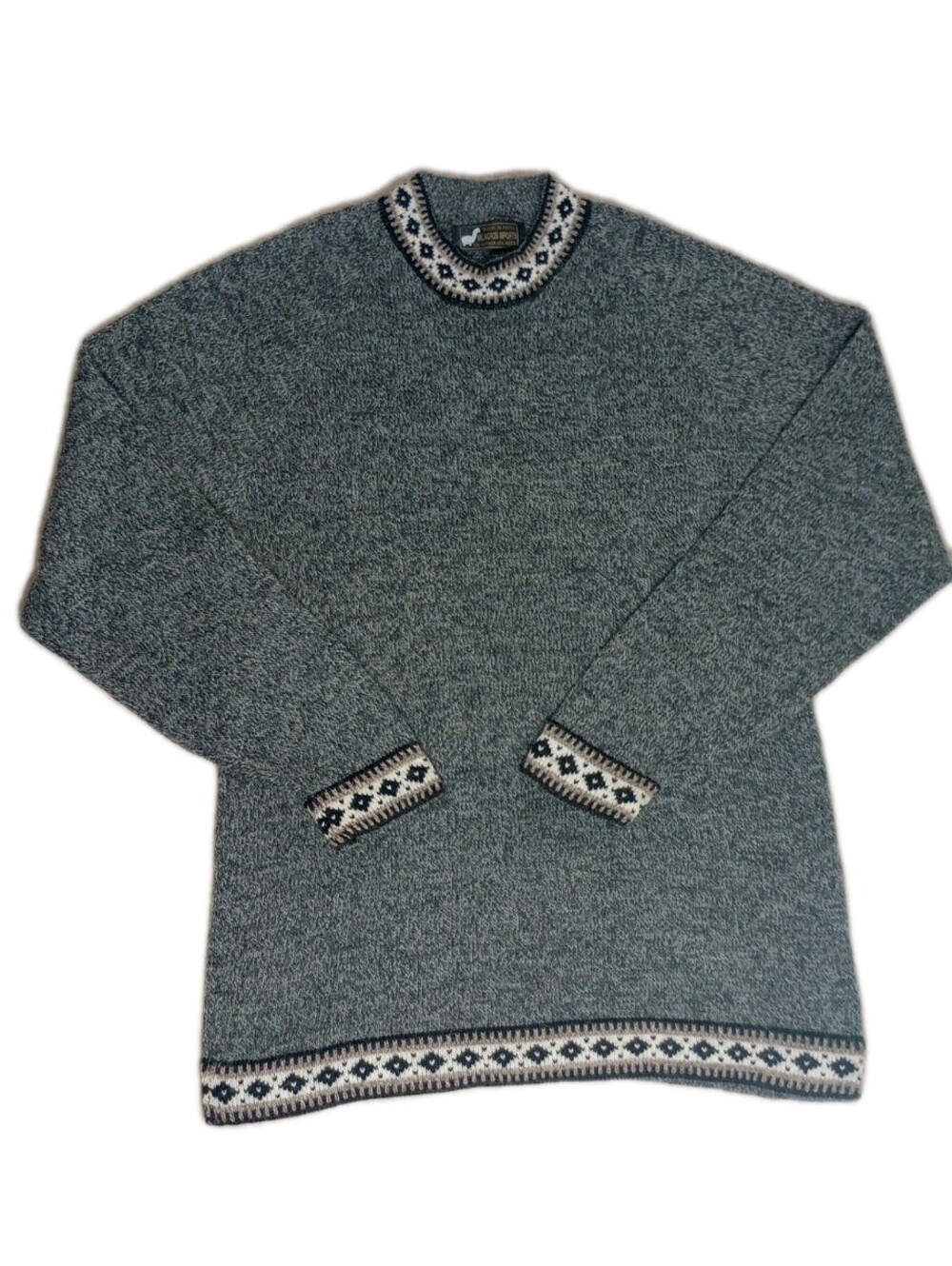 Milagros Imports Alpaca & Wool Made in Peru Women's Sweater Aztec Trim Long L
